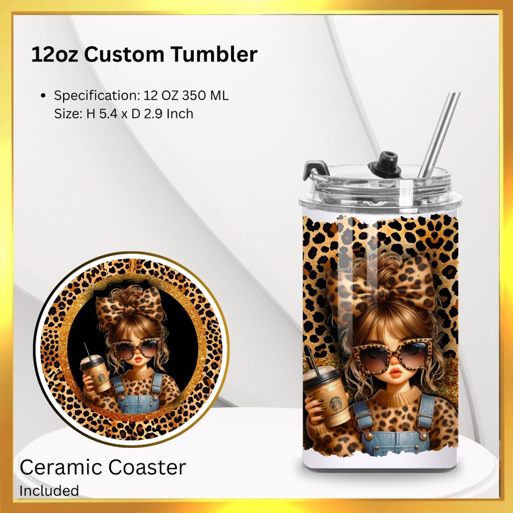 12oz  Tumbler Stainless Steel Handmade with ❤️